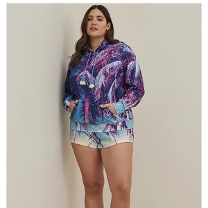 NWT TORRID HOODIE COVER-UP - LIGHTWEIGHT FLEECE PALM